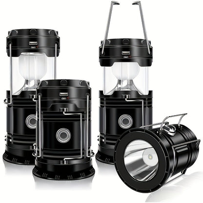 Collapsible Camping Lantern Rechargeable Bulk Set – Foldable USB LED Pendant Light for Camping, Power Outages & Emergency Survival, 4/8pcs Value Pack