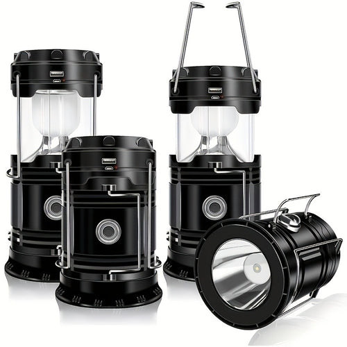 Collapsible Camping Lantern Rechargeable Bulk Set – Foldable USB LED Pendant Light for Camping, Power Outages & Emergency Survival, 4/8pcs Value Pack