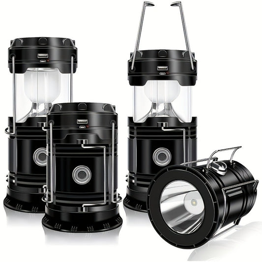 Collapsible Camping Lantern Rechargeable Bulk Set – Foldable USB LED Pendant Light for Camping, Power Outages & Emergency Survival, 4/8pcs Value Pack