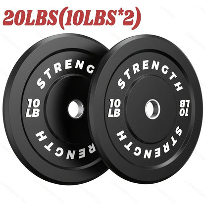 Bumper Plates – Rubber Olympic Weight Plates 10–45 lbs, 2-Inch Steel Center Ring, for Strength Training & Weightlifting, Home Gym Barbell Discs
