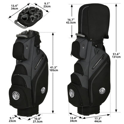 Hard Shell Golf Bag Armored Protective 900D High-Density Oxford Cloth Large Capacity Professional Equipment Travel Bag 105x27x38cm Deep Grey Business Color Matching