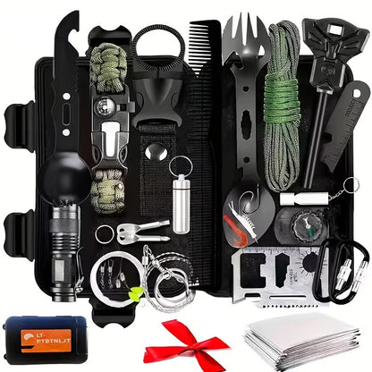 Tactical Knife Set 28-in-1 Survival Equipment – Men's Outdoor Tool Kit for Camping, Hunting, Fishing & Hiking | Perfect Father's Day Gift for Dad & Husband