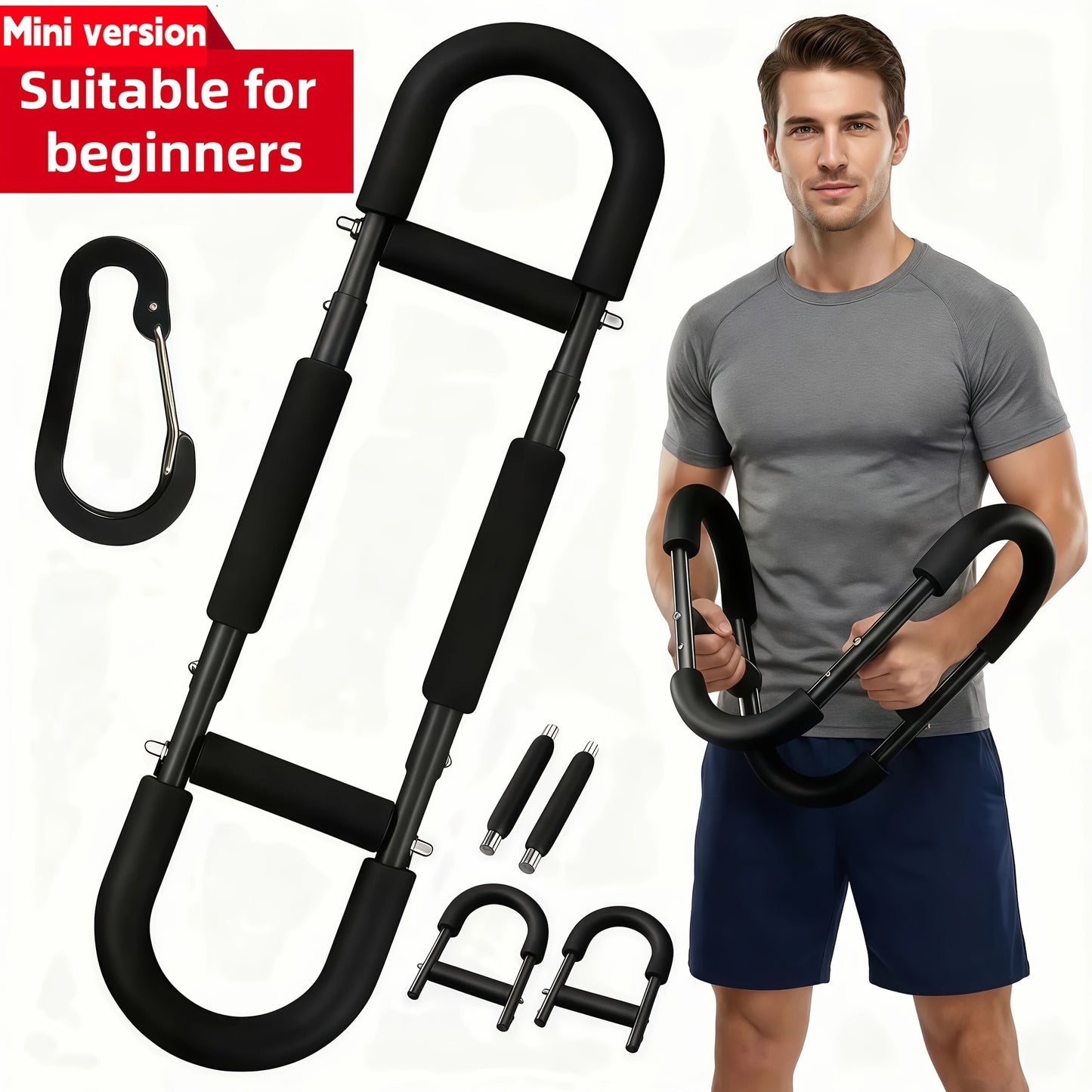 Arm Strength Trainer Three-Bar Chest Expander, Adjustable Multi-Level Resistance, Portable Detachable Forearm & Chest Workout Device for Home Gym, Strength Training & Muscle Building