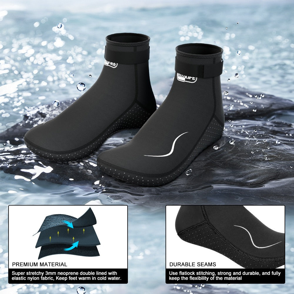 Neoprene Wetsuit Socks 3.5mm – High & Low Cut Water Booties, Non-Slip Anti-Abrasion for Diving Snorkeling Kayaking Beach Volleyball Surfing, S-XXL