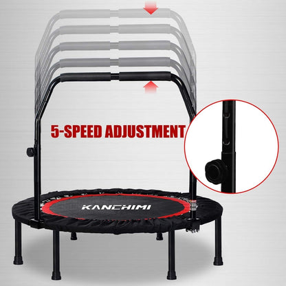 40" Foldable Mini Trampoline Rebounder for Adults & Family Indoor Fitness, Weight Loss & Cardio Workout – Small Jumping Bed for Home Gym