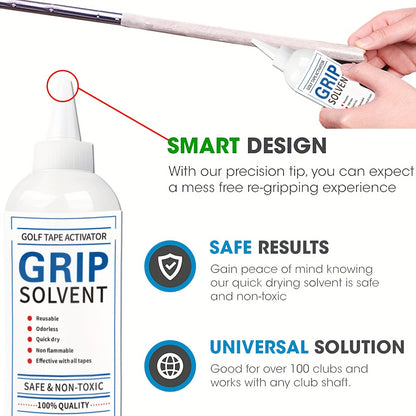 Golf Grip Regripping Kit 4 Sets with Hook Blades Grip Tape Strips Grip Solvent 8oz Rubber Vise Clamp Complete Golf Club Grip Installation Replacement Tool Set for All Club Types