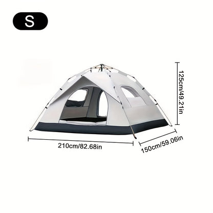 Instant Setup Camping Tent 2 Person 3-Second Auto Pop-Up Fiberglass Poles Oxford Cloth All-Season Zip Closure Hiking Travel Beach Tent Small Large Double Door