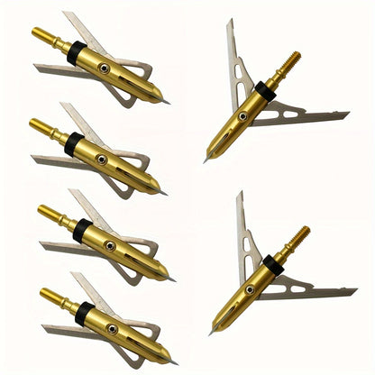 Hunting Broadhead 6PCS 100 Grain – 2-Blade Stainless Steel Archery Arrow Tips with Ferrule Alignment Technology, 2.34" Cutting Diameter, Compatible with Crossbow & Compound Bow for Deer Hunting