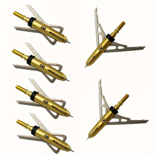 Hunting Broadhead 6PCS 100 Grain – 2-Blade Stainless Steel Archery Arrow Tips with Ferrule Alignment Technology, 2.34" Cutting Diameter, Compatible with Crossbow & Compound Bow for Deer Hunting