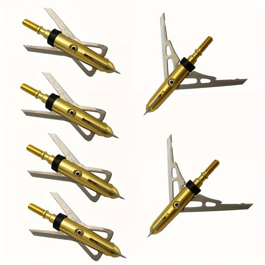 Hunting Broadhead 6PCS 100 Grain – 2-Blade Stainless Steel Archery Arrow Tips with Ferrule Alignment Technology, 2.34" Cutting Diameter, Compatible with Crossbow & Compound Bow for Deer Hunting