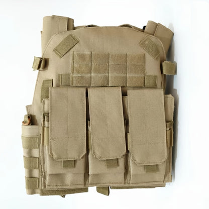 Tactical MOLLE Vest 6094 Adjustable Combat Chest Rig with Multi-Pocket System for Outdoor Hunting Training Airsoft CS Wargame Hiking Camping