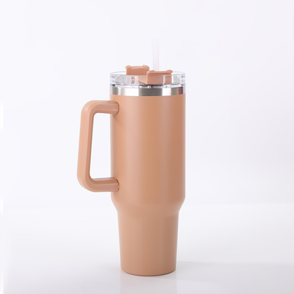 Insulated Tumbler 40oz with Handle & Straw Lid – Double-Wall Vacuum 304 Stainless Steel Travel Cup, Leakproof & Rustproof, Hot & Cold Drinks, 15 Colors, Perfect Gift for Christmas, Travel & Outdoor