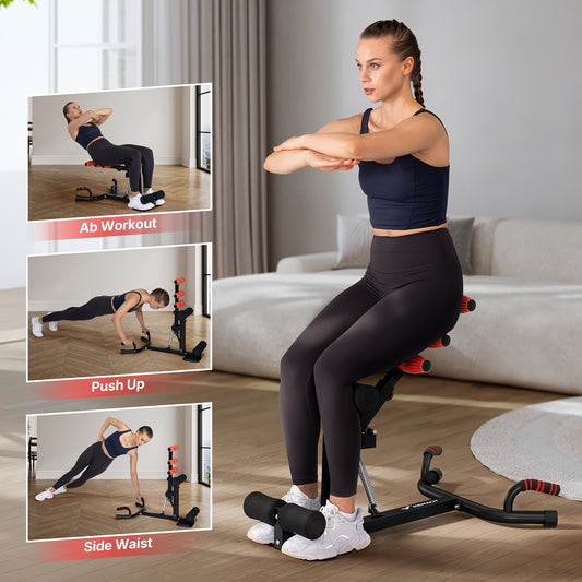 Glute Trainer Deep Squat Machine – Adjustable Core & Leg Exercise Equipment, Push-Up Workout Machine for Women, Home Gym Strength Training