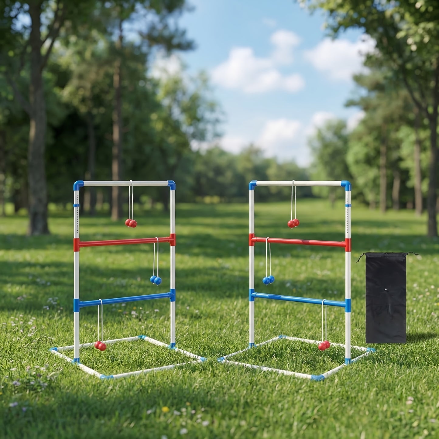 Ladder Toss Game Set – 6 Bola Ladderball Outdoor Lawn Game with Storage Bag & Score Trackers for Beach Tailgate Backyard