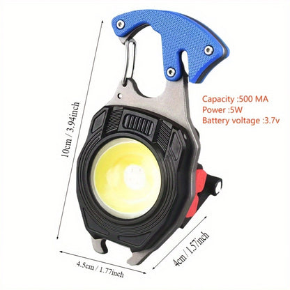 COB LED Keychain Flashlight with Lighter – 7-in-1 EDC 3-Pack