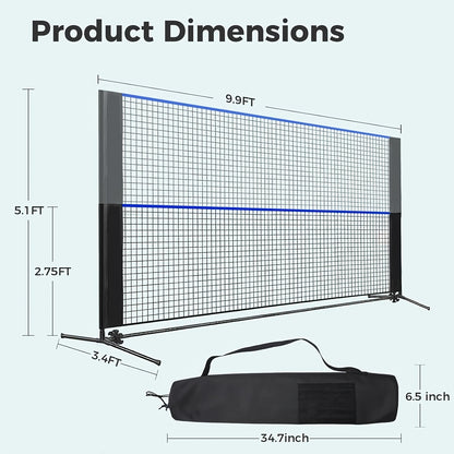 Badminton Volleyball Net Portable Adjustable Height 10ft 14ft 17ft Weather-Resistant Outdoor Indoor Backyard Pool Court Net with Carry Bag for Backyard Lawn Beach Park Play