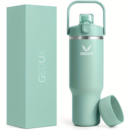 Insulated Water Bottle 32oz 40oz Stainless Steel Leak-Proof Sports Water Bottle with Handle Matte Finish Vacuum Thermos for Gym Hiking Camping Office Travel