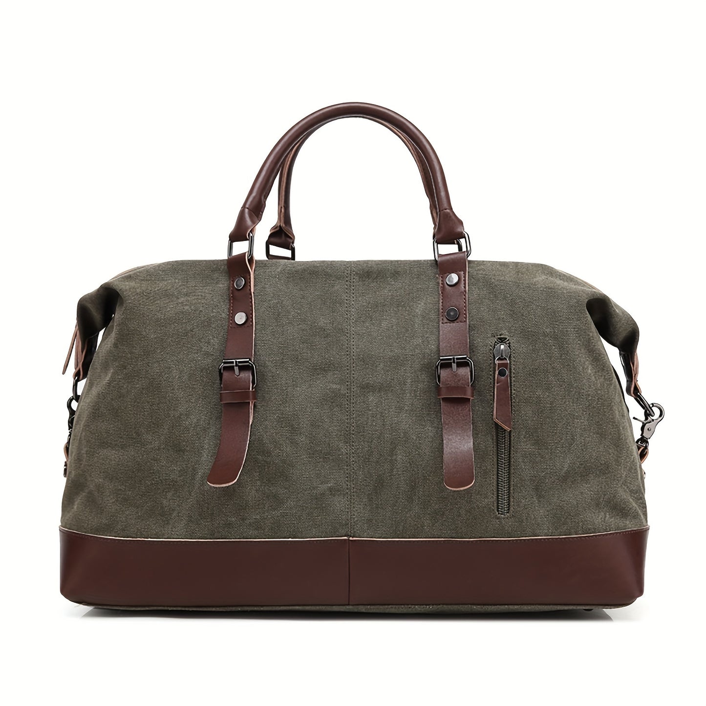 Canvas Weekender Bag Large Capacity Travel Duffel Overnight Bag Zipper Canvas Holdall Tote Satchel Handbag for Men Women Black Navy Army Green Coffee Grey