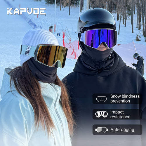 Magnetic Photochromic Ski Goggles OTG Helmet Compatible – 16-Point Magnetic Swap Lens, Triple-Layer Foam, Double Anti-Fog Dual-Layer PC 99.99% UV Protection for Men & Women, Includes Case & Bag