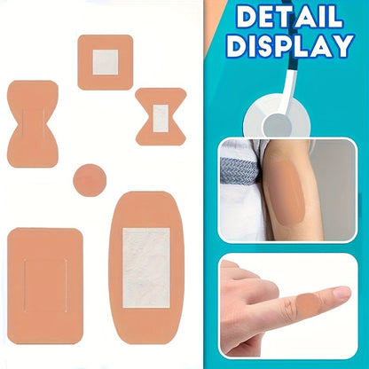 Assorted Adhesive Bandages 180/360pcs, Flexible Fabric Fingertip & Knuckle Bandages, Breathable Cloth Elastic Wound Care Strips, Various Sizes Spot Bandages for First Aid Home Outdoor