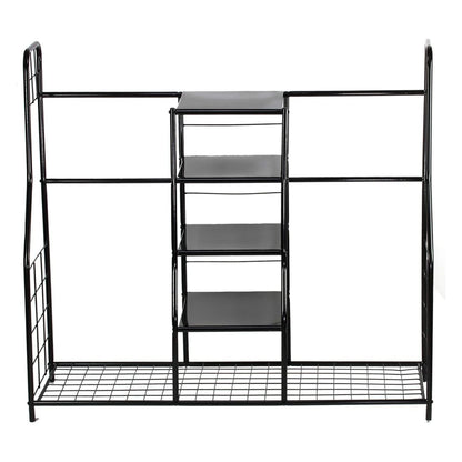 Golf Bag Storage Rack Organizer Steel Dual Bag Holder with 4 Shelves for Clubs Balls Shoes Accessories Garage Basement Home Golf Equipment Organizer Heavy Duty