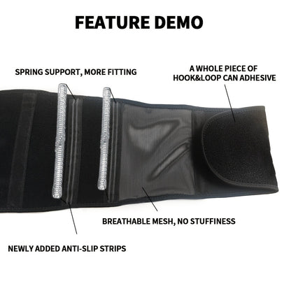 Weightlifting Belt for Men Women - Adjustable Gym Waist Support Belt with Hook-and-Loop Closure, Breathable Polyester Back Brace for Powerlifting, Deadlifts & Fitness Training, S/M/L