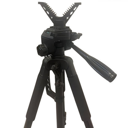 Adjustable V-Shape Shooting Tripod Stand 21-59 Inch, Heavy Duty Rifle Gun Rest Tripod for Outdoor Hunting Shooting Practice Photography, Portable Folding Bipod Tripod with V Yoke for Range and Field Use