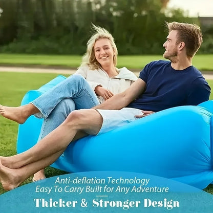 Inflatable Air Sofa Outdoor Camping Lounger 440LB Heavy Duty Quick Inflate Portable Lazy Bag Sofa Bed with Carry Bag Lightweight Compact for Beach Hiking Music Festival Travel 6 Colors