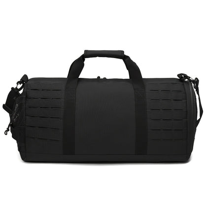 Tactical Duffle Bag 40L for Men Heavy Duty Gym Bag with Shoe Compartment Laptop Pocket Waterproof Sport Travel Bag Weekender Overnight Bag for Gym Fitness Basketball Football Office Commute Khaki Black Green