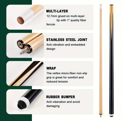 71-Piece Billiard Pool Table Accessories Set with Pool Balls Triangle Rack Cue Chalks Cue Tips Table Brush Spot Stickers Standard Style Complete Kit