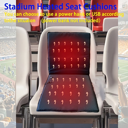 USB Heated Seat Cushion Foldable Heating Pad with 3 Adjustable Heat Modes – Portable Electric Warming Cushion for Stadium, Camping, Office & Outdoor Use, Available in 1pc & 2pcs (USB Power, No Battery)