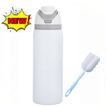 32oz Insulated Water Bottle with Straw - 304 Stainless Steel Vacuum Flask Keeps Cold 24H Hot 12H, Large Capacity Leak-Proof Sports Bottle for Gym, Camping, Office & Outdoor Adventures