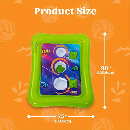 Inflatable Pool Toss Game Set – 2-in-1 Ring Toss & Cornhole Floating Swimming Pool Party Games for Kids & Adults