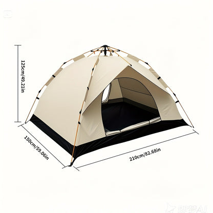 Pop Up Beach Tent Automatic Quick Open Camping Tent Waterproof Sunproof Portable Outdoor Tent 2 Doors 210x150x125cm All Season Square Camp Tent for Hiking Picnic Music Festival Family Outdoor Activities