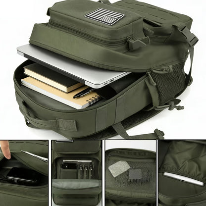 Tactical Laptop Backpack 25L MOLLE Unisex – Office & Hiking Daypack with Dual Cup Holders for Men & Women, 3-Day Bug Out Bag, Trekking & Laptop Organizer, 9 Colors: Black, Green, Pink & More