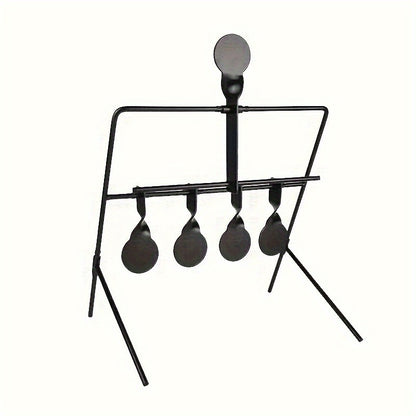 Shooting Target Stand with 4 Rotating Targets - Metal Frame Practice Target for Indoor & Outdoor Training, Airsoft BB Gun Pellet Pistol Archery Slingshot Shooting Range Accessories, Size 22-38