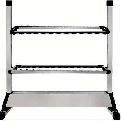 Aluminum Fishing Rod Holder Rack Holds Up to 24 Rods, Portable Lightweight Rust-Resistant Rod Stand with Cushioned Holders & Carrying Handle, Freestanding Fishing Pole Organizer for Garage Cabin Home