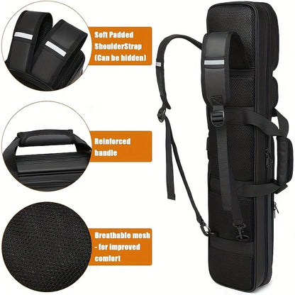 Pool Cue Case 4x4 – Billiard Cue Bag Holds 4 Butts & 4 Shafts, Hidden Backpack Strap, Large Front Accessory Pockets – Durable Pool Stick Carrying Case for Home, Club & Tournament
