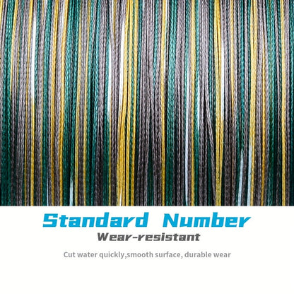 8-Strand Braided Fishing Line 1094 Yards – Zero Stretch, Abrasion Resistant Superline | 10LB–100LB | Gray, Green, Blue Camo, Green Camo