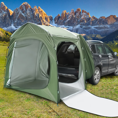 SUV Tent for Camping 5 Person Car Camping Tent Waterproof Tailgate Tent Easy Setup with Porch Awning for Outdoor Road Trip Family Camping Black Gray Navy Green