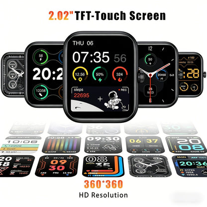 Smart Watch for Men with Call Function, IP68 Waterproof Outdoor Smartwatch 2.02" LED Flashlight, 400mAh Battery, Compass Pedometer Calorie Pressure Monitor Fitness Tracker for iPhone Android