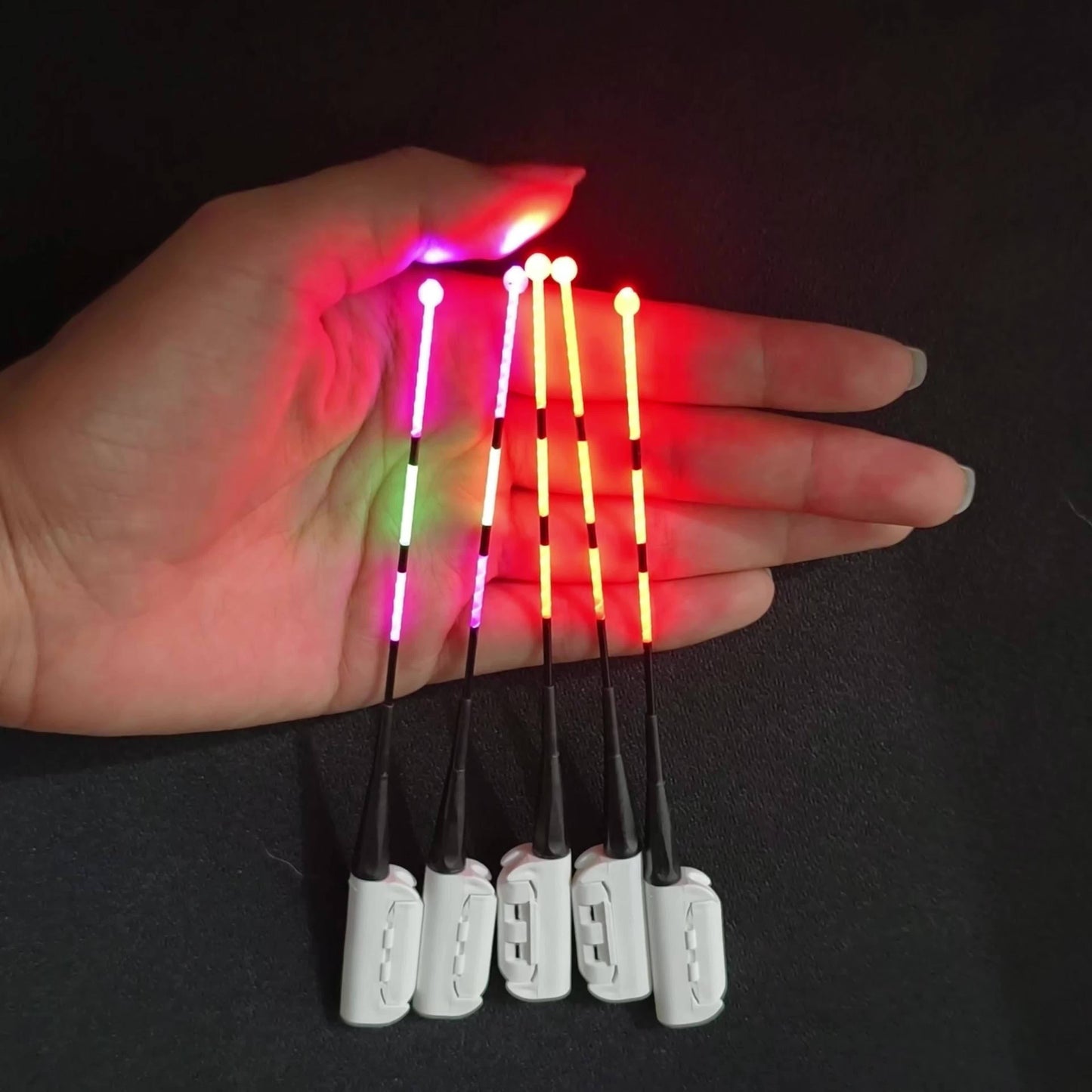 Fishing Bite Indicator Pole Tip Lights 5PCS – Gravity Sensing Color-Change Hook Alert, High-Visibility LED Night Fishing Indicators for Sea Fishing, Raft Fishing & Platform Fishing (Battery Not Included)