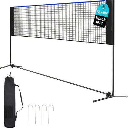 Badminton Volleyball Net Portable Adjustable Height 10ft 14ft 17ft Weather-Resistant Outdoor Indoor Backyard Pool Court Net with Carry Bag for Backyard Lawn Beach Park Play