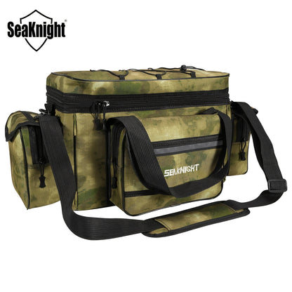 Fishing Tackle Bag Camo Durable Nylon Shoulder Carry Zipper Fishing Gear Storage Bag for Hiking Travel Outdoor Fishing Camouflage Multiple Colors