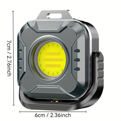 COB LED Work Light Rechargeable 500 Lumen 6 Modes Adjustable Color Temp Mini Tactical Flashlight for Camping Garage Car Repair Emergency EDC