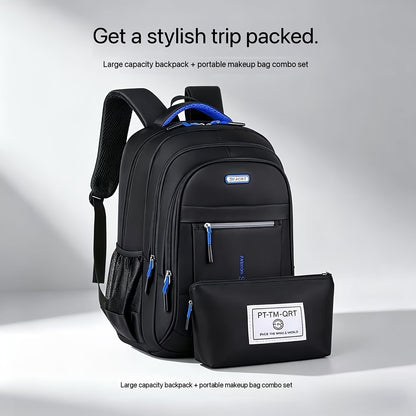 Business Travel Backpack for Men – Large Capacity Durable Nylon, Multi-Compartment, Adjustable Shoulder Straps, Dual-Purpose Campus & Work Bag | Available as Body Bag or Handbag & Shoulder Bag Set