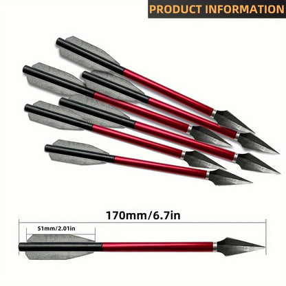 Broadhead Mini Crossbow Bolts 6pcs | 6.7 Inch Aluminum Alloy Archery Arrows with Sharp Tips for 50-80 Lbs Mini Crossbow – Multiple Colors for Adult Shooting, Hunting & Target Practice