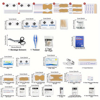 OSHA First Aid Kit All-Purpose – Premium Medical Supplies for Home, Office, Outdoor & Emergency Use with Bandages, Gauze, Burn Gel, Cold Pack & Gloves, OSHA Compliant Professional Kit