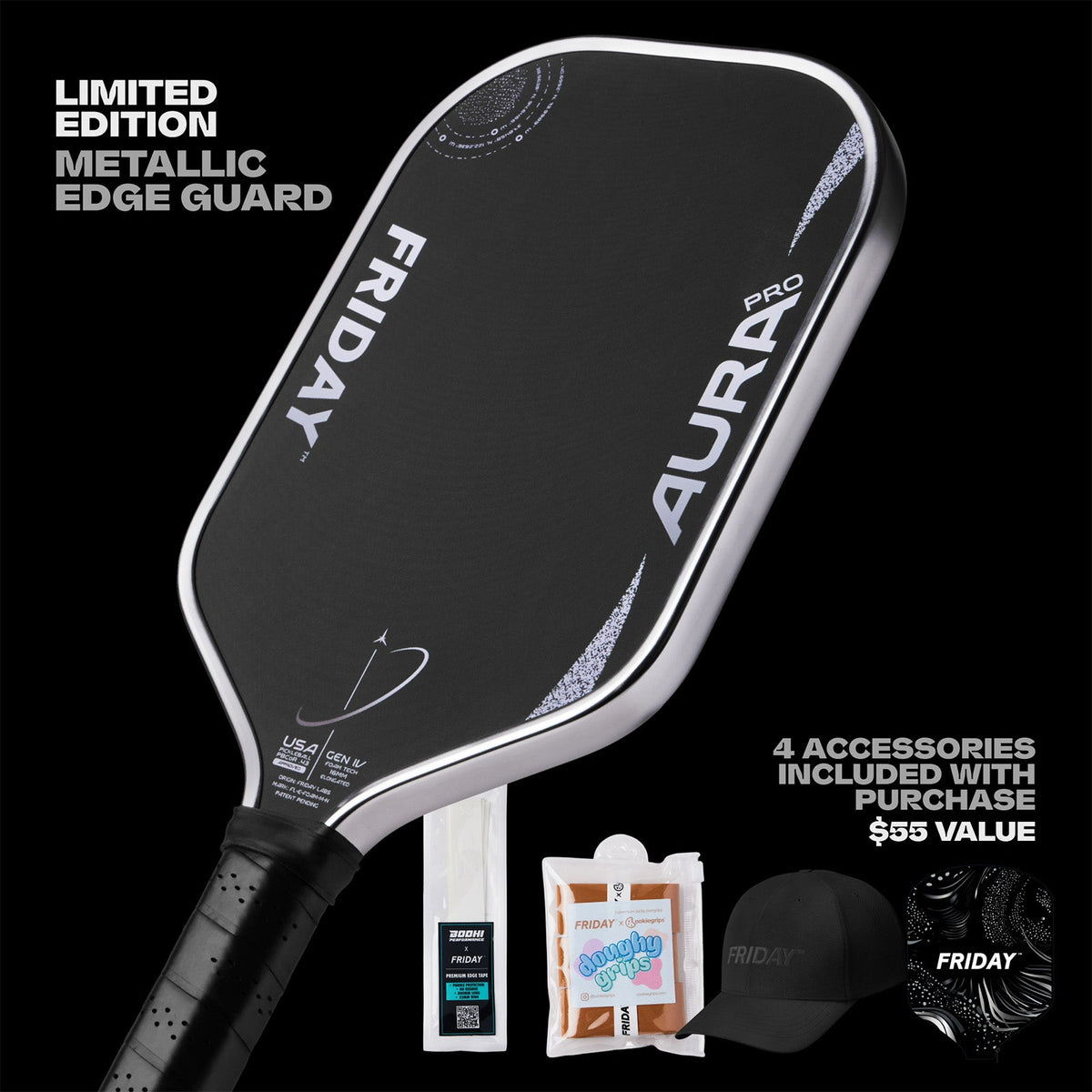 Pickleball Paddle Elongated / Metallic Eclipse Kit option