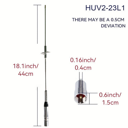 Dual Band Mobile Ham Radio Antenna – VHF UHF 144/430MHz High Gain, 16.9" Stainless Steel, PL-259 Connector